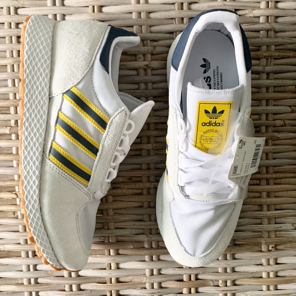 adidas Shoes - NIB Adidas Forest Grove White Yellow Sneakers